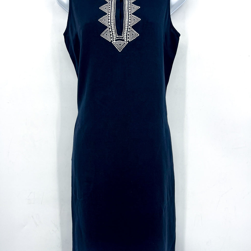 NIC + ZOE Women's Sunset Soiree Dress XS Blue Dark Indigo Sleeveless Linen NWT