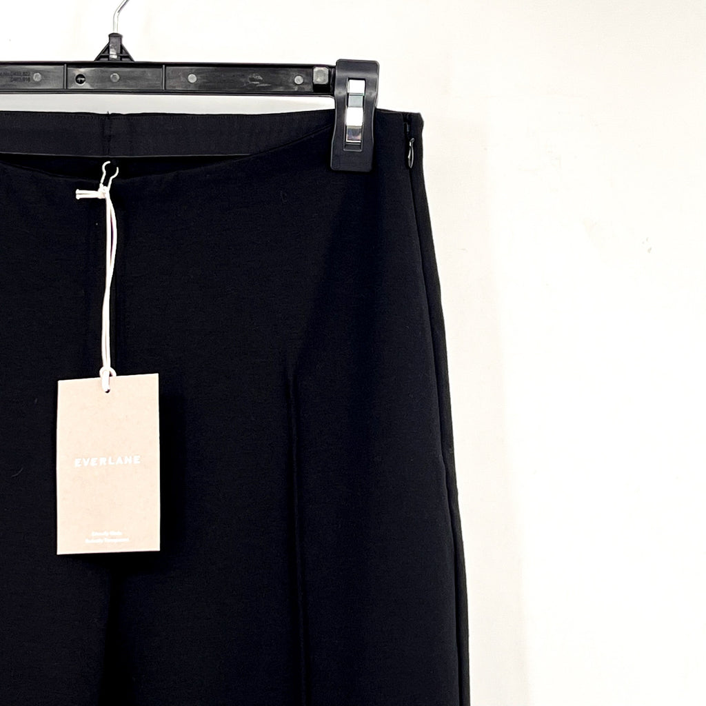 EVERLANE Women's The Dream Kick Flare Pants Medium Black Flat Front NWT