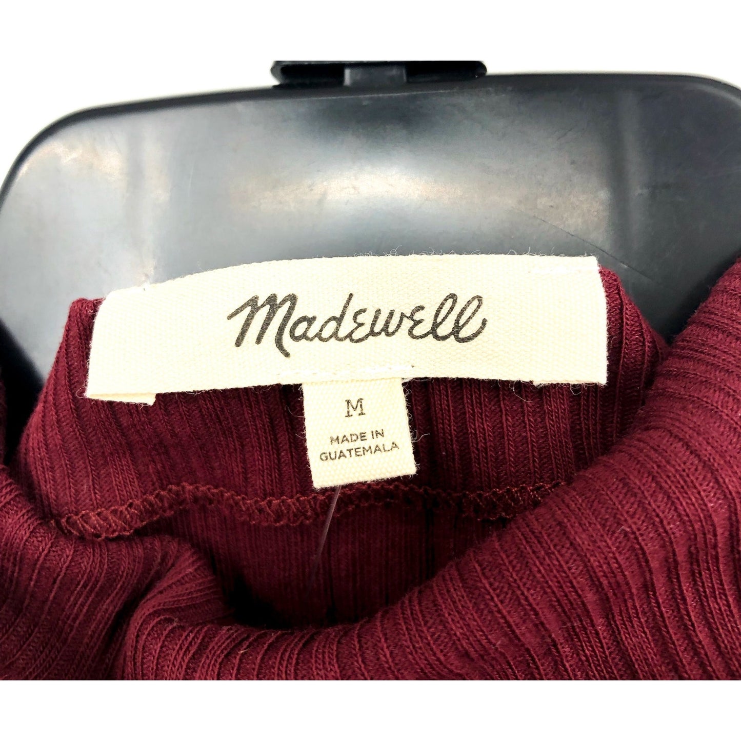 MADEWELL Womens Ribbed Mockneck Tank Top Medium Red Cabernet NT679 NWT