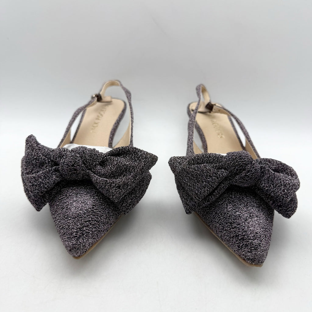 Jack Rogers Womens Debra Kitten Heels US 10 M Dark Gray Sparkle Slingback NIB
