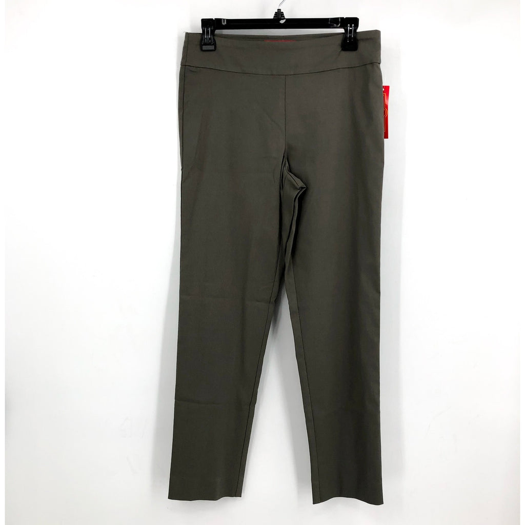 KRAZY LARRY Women's Pull-On Ankle Pants Size 6 Green Olive High Rise Stretch NWT