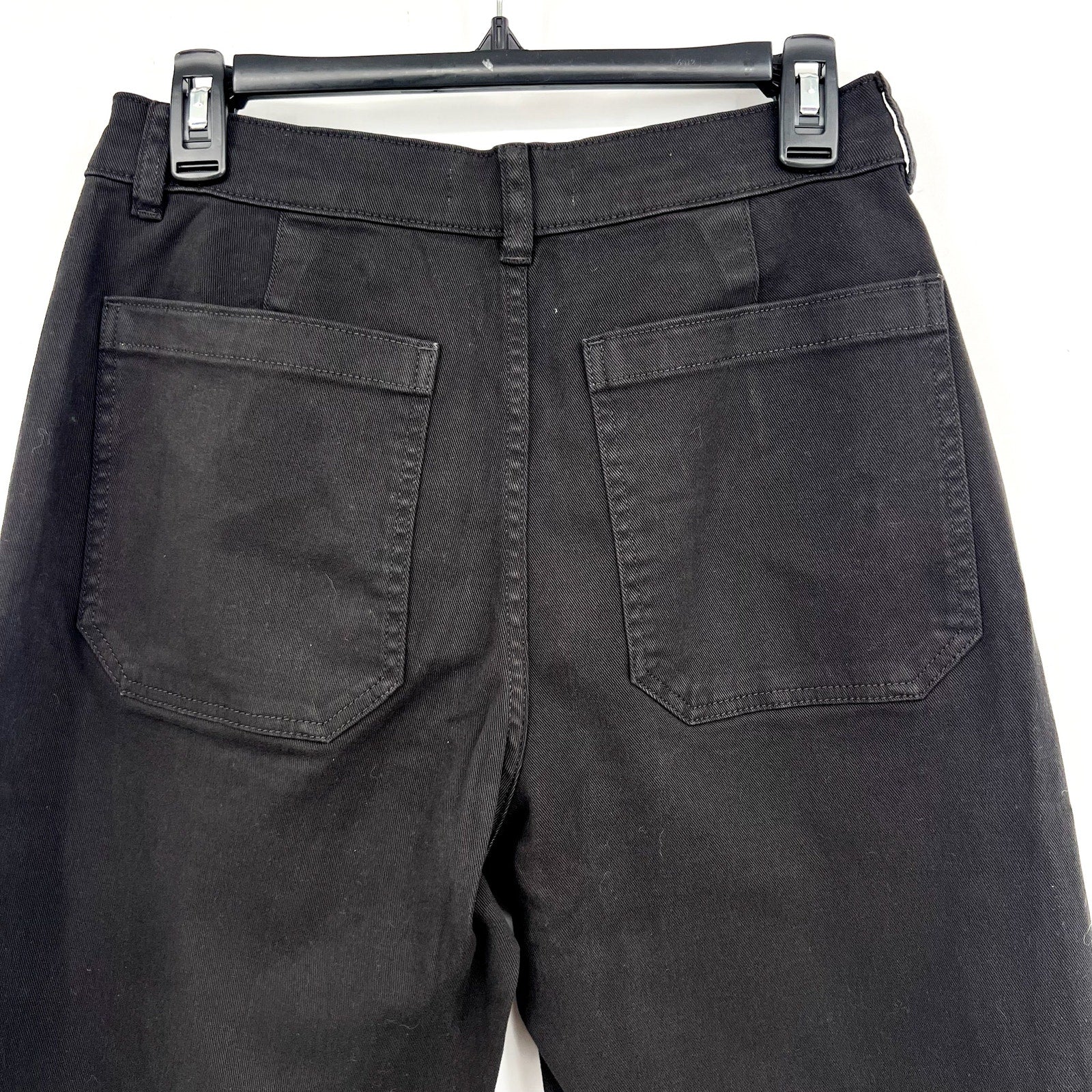 EVERLANE Women's The Utility Barrel Pants Size 12 TALL Black Cotton Twill NWT