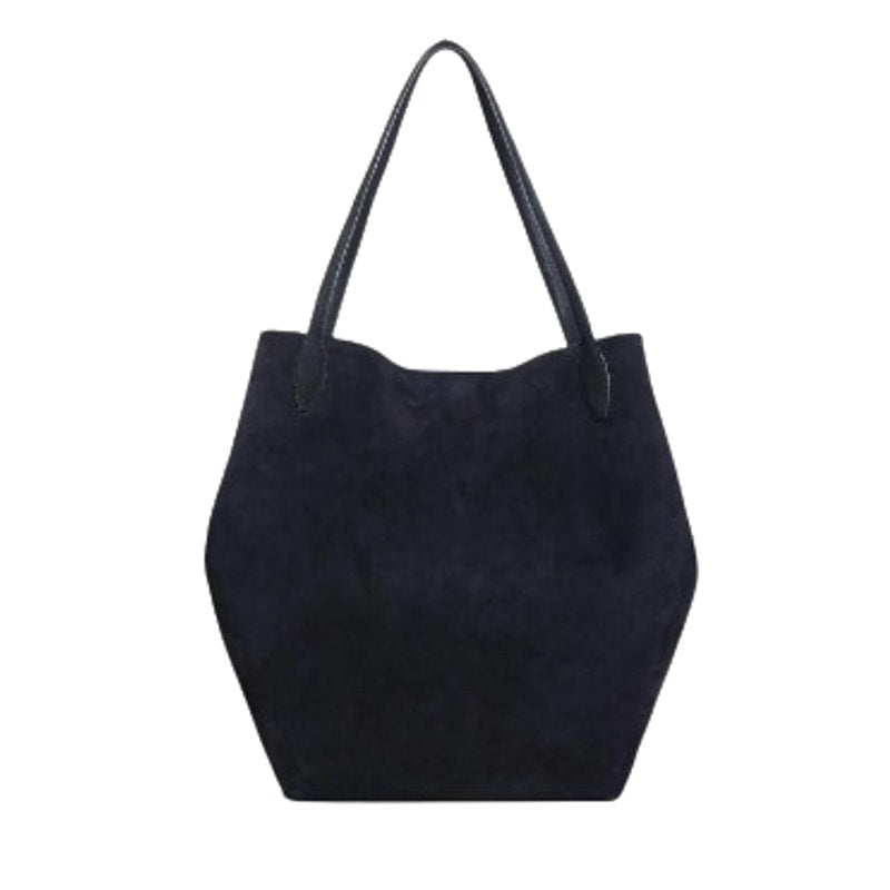 MADEWELL Women's The Oversized Shopper Tote Large Jet Blue Suede NWT