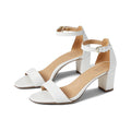 Naturalizer Womens Vera Sandals Size 6 Wide EU 36 White Block Heel NIB