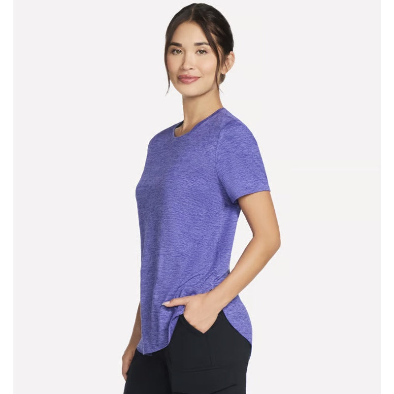 SKECHERS Women's GO DRI Swift Tunic Tee Medium Purple Short Sleeve NWT