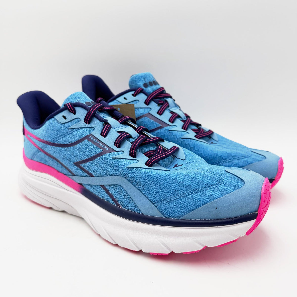 Diadora Womens Equipe Nucleo Running Shoes Size 11.5 EU 43 Blue Pink NWOB
