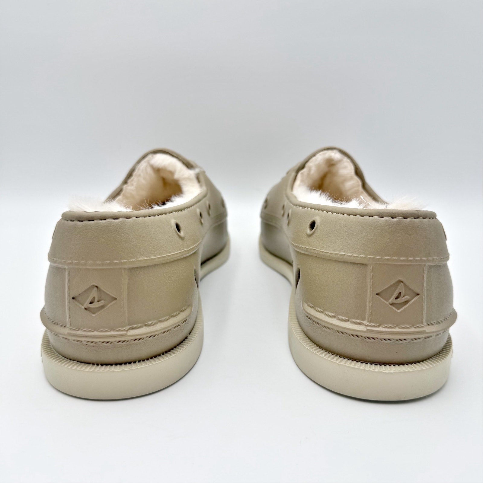 Sperry Mens Original Float Cozy Boat Shoes Size 10 EU 43 Beige Tan NWOB