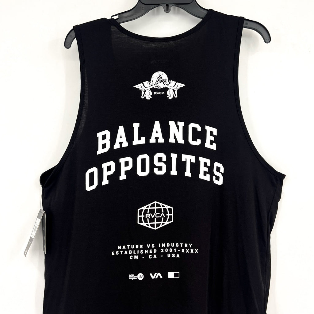 RVCA Men's Global Rank Vest Tank Top Large Black Performance Fit NWT