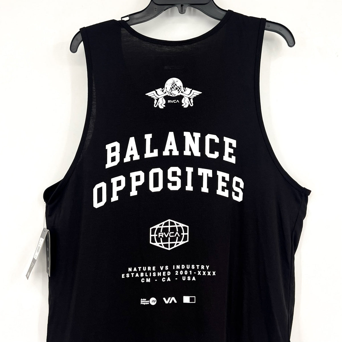RVCA Men's Global Rank Vest Tank Top Large Black Performance Fit NWT