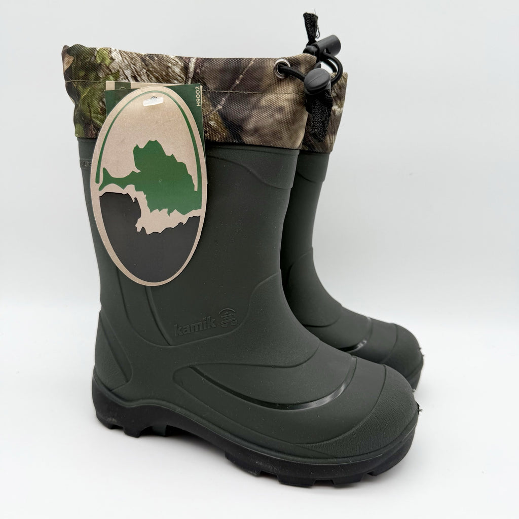 Kamik Kids Snobuster 2 Winter Boots US 12 EU 30 Green Camo Waterproof NIB