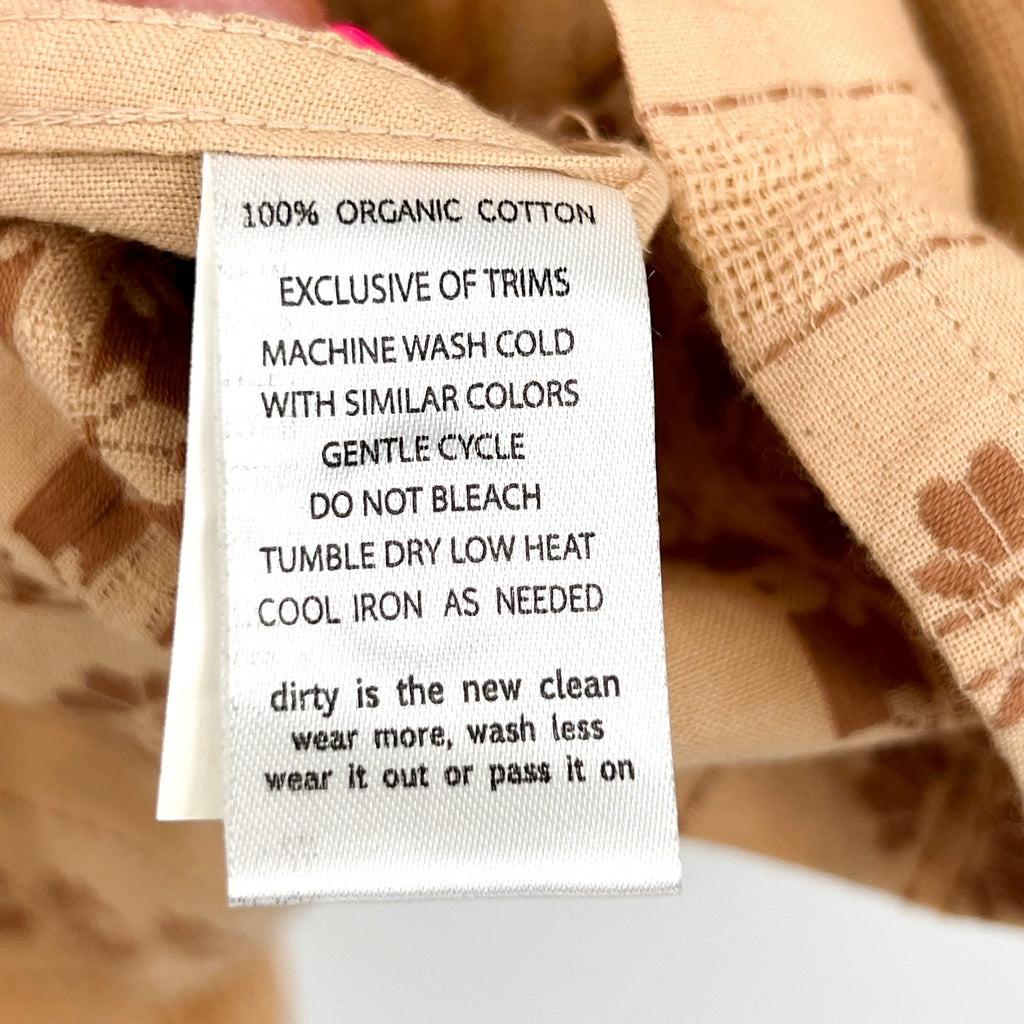 TOAD & CO Men's Treescape Short Sleeve Casual Shirt Large Tan Chai Geo Dobby NWT