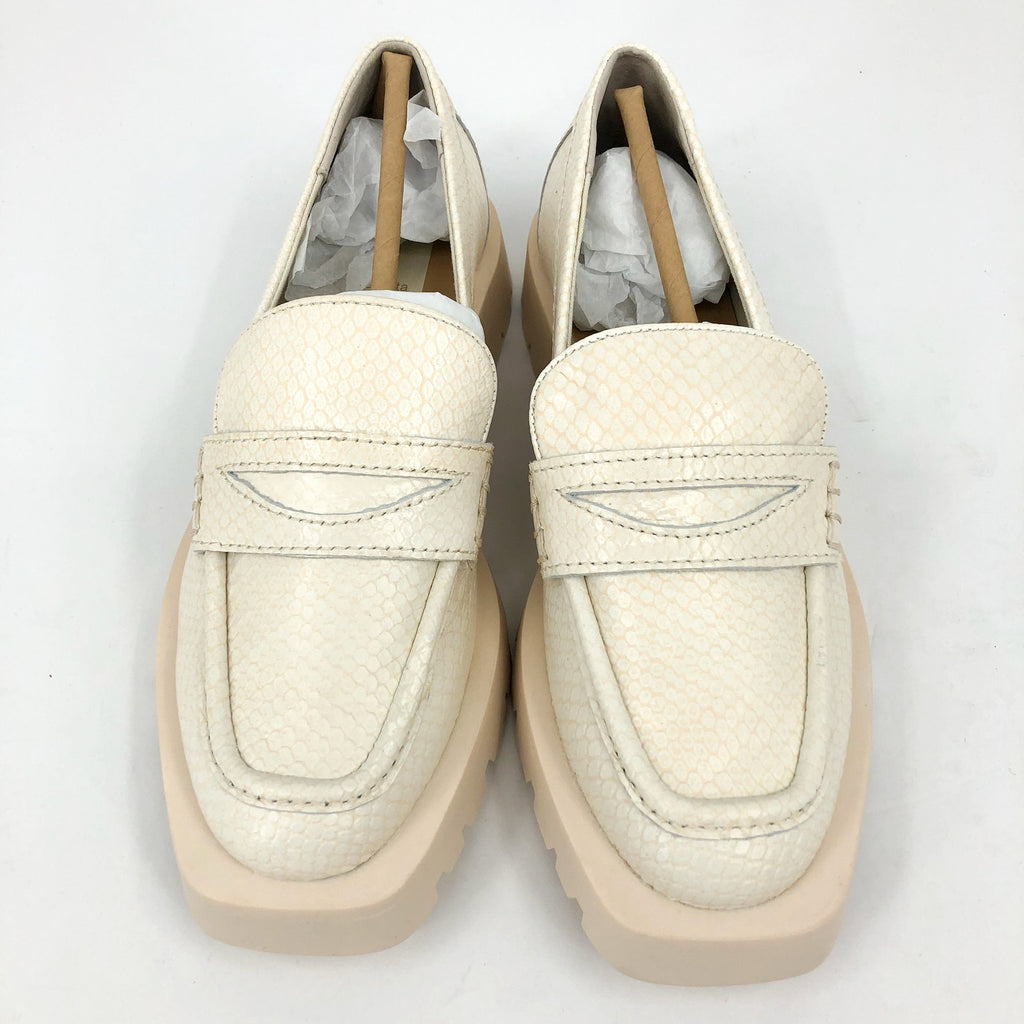 Dolce Vita Womens Elias Loafer Size 6.5 White Ivory Embossed Leather NWOB