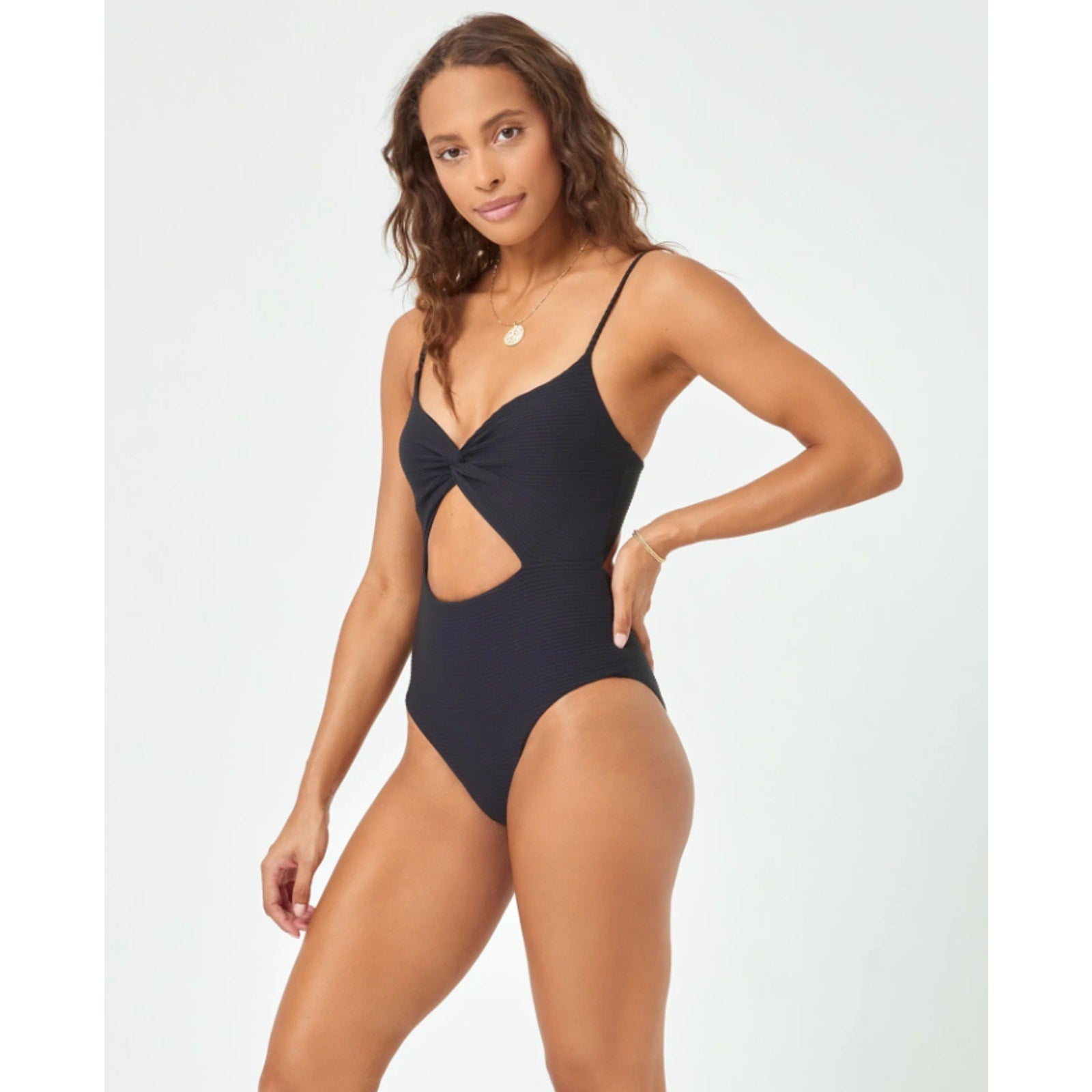 L*SPACE Women's Repreve Kyslee One Piece Swimsuit XS Black Eco Chic NWT