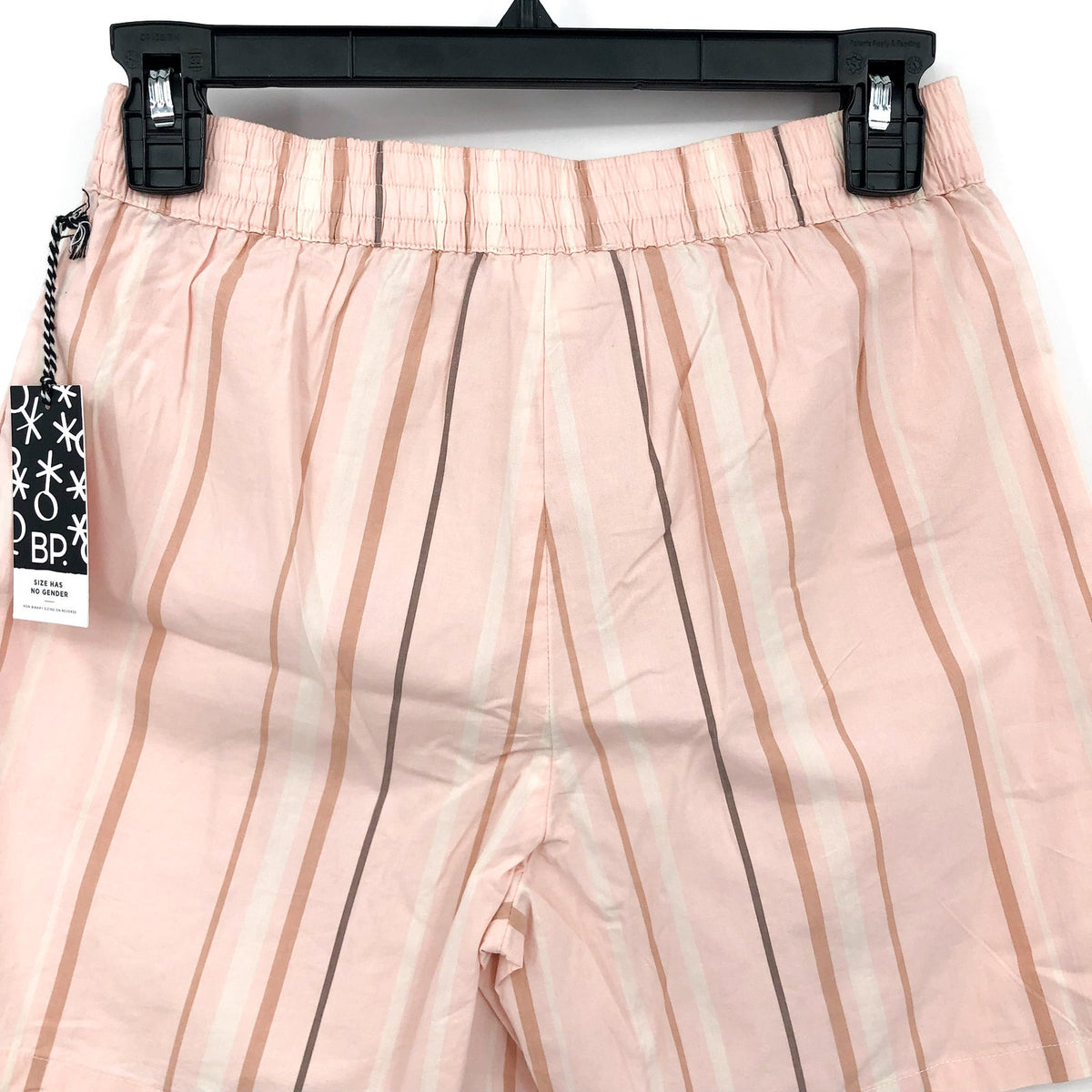 BP. Unisex Stripe Cotton Casual Short XXS Pink/Cream Elastic Waist Nordstrom NWT