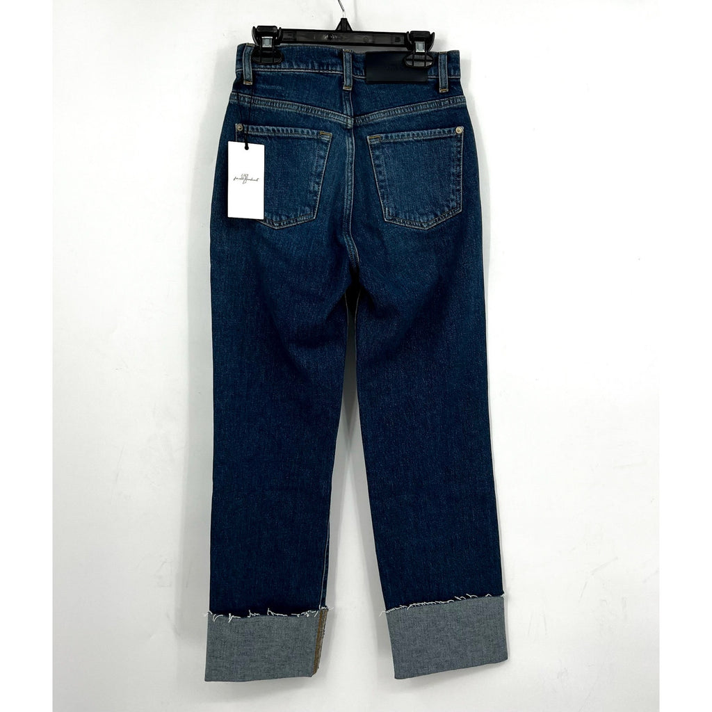 7 FOR ALL MANKIND Womens Logan Stovepipe Cuffed Jeans Size 24 US 0 Blue NWT