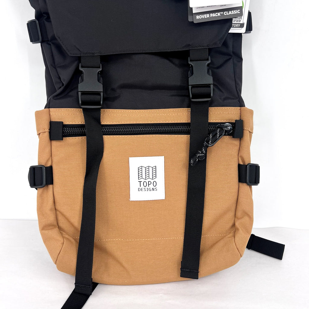 TOPO DESIGNS Unisex Rover Pack Classic 15″ Laptop Backpack Khaki Black NWT