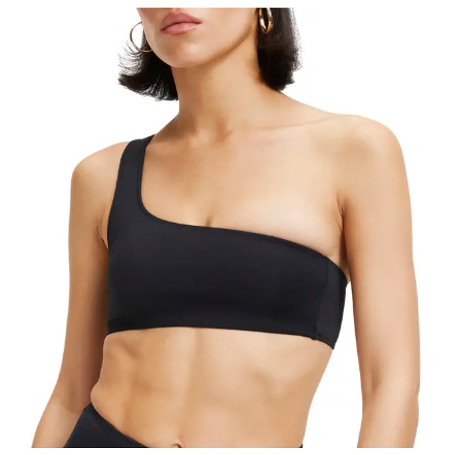 Good American Scuba Hot Shoulder Bikini Top Sz 6 US XXXL Swimwear Black NWT