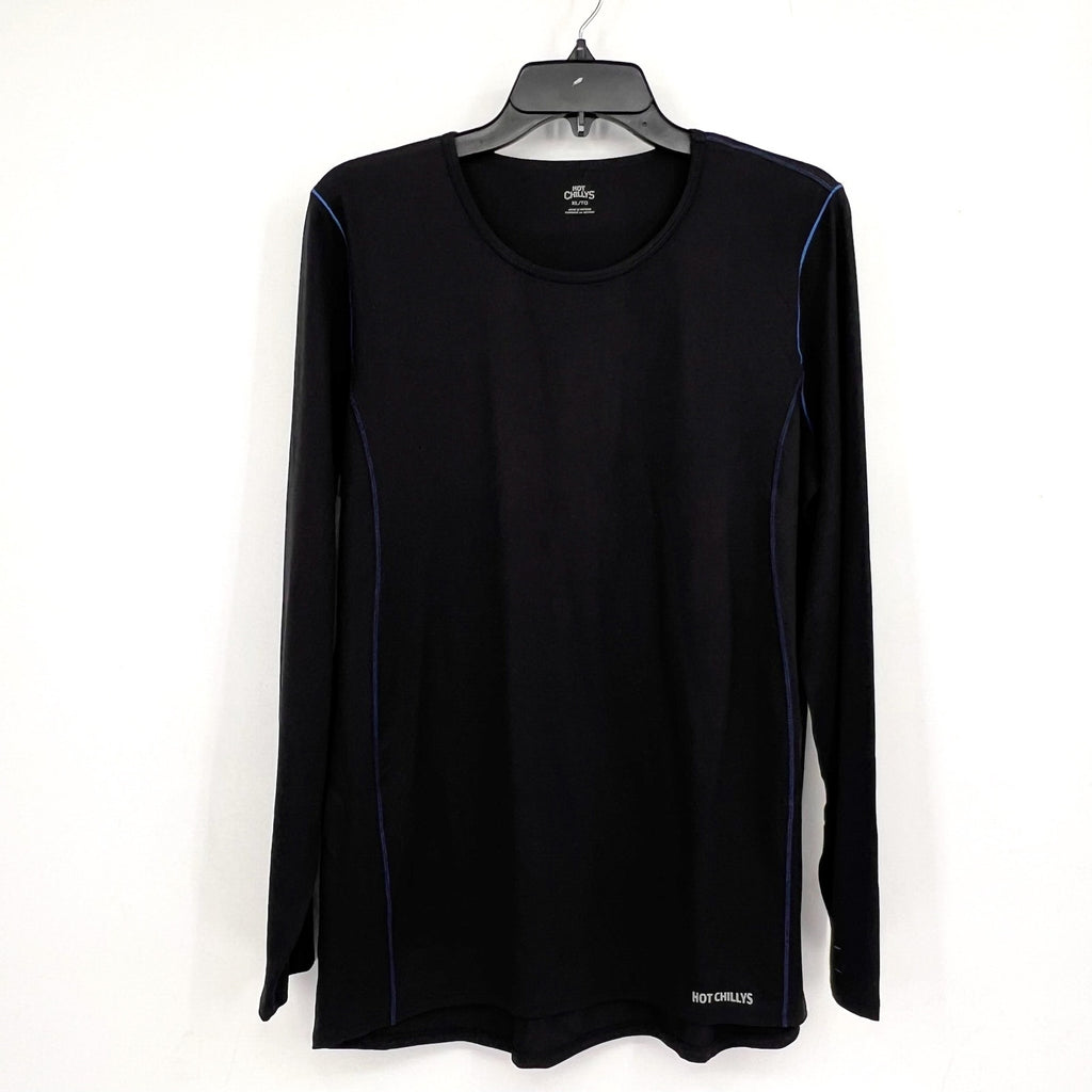 HOT CHILLYS Women's Clima-Tek Crewneck Top XL Black Long Sleeve Base Layer NWT