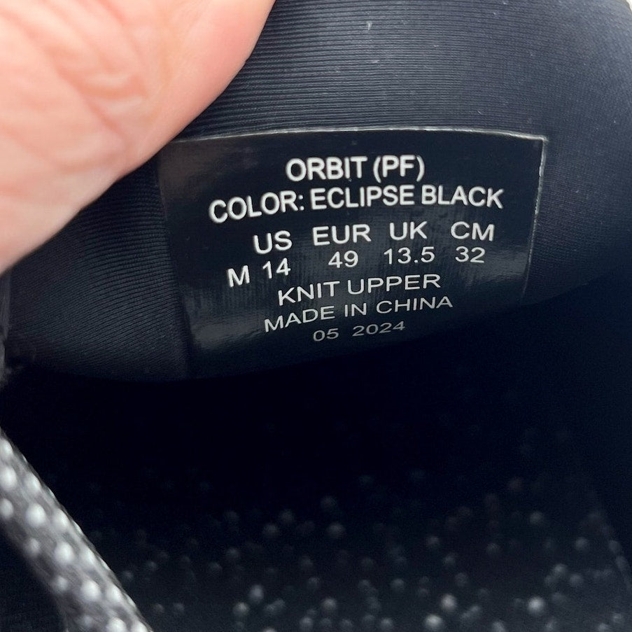 Snibbs Mens Orbit Work Sneakers US 14 EU 49 Black Soft Toe Shoes SR Slip On NIB