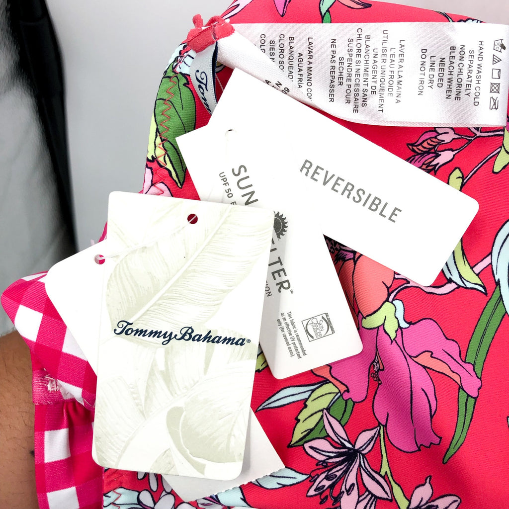 TOMMY BAHAMA Summer Floral Reversible Hipster Bottom Small Passion Pink NWT