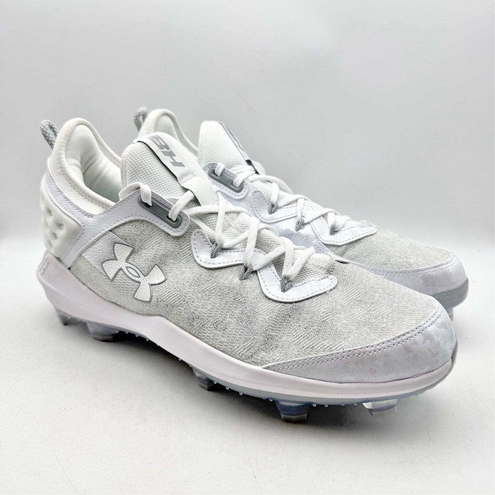 Under Armour Mens Harper 8 Elite Baseball Cleats Size 6.5 EU 39 White Grey NWOB