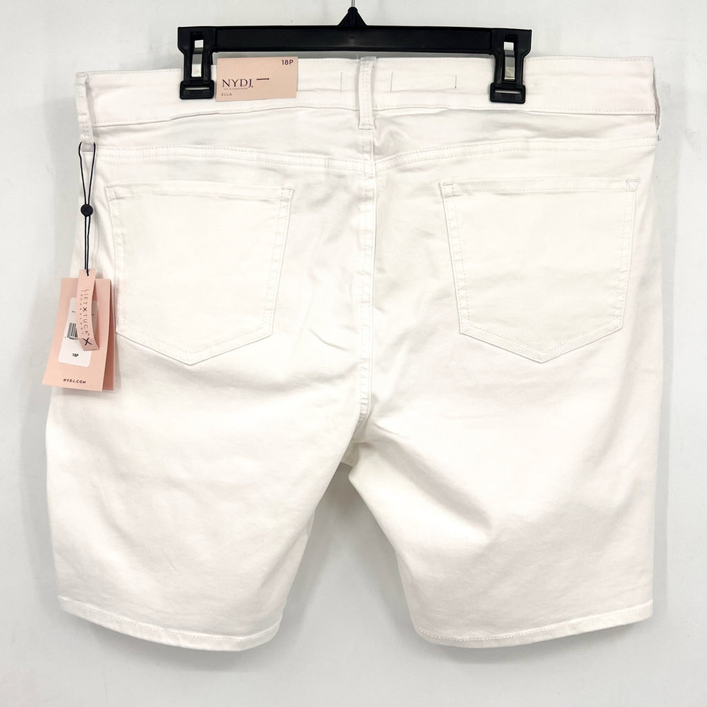 NYDJ Womens Ella Denim Shorts Size 18 PETITE Optic White 8" Inseam NWT