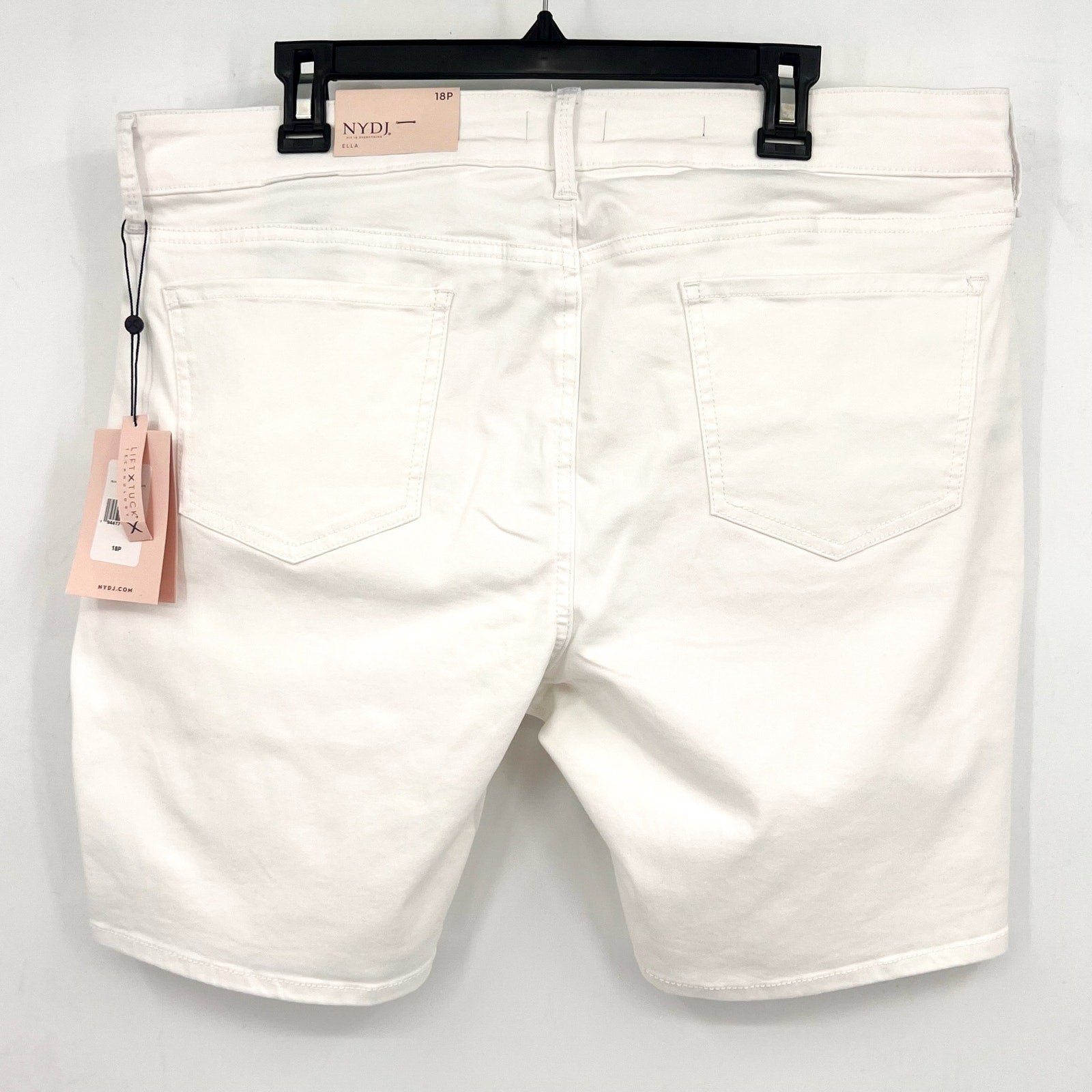 NYDJ Womens Ella Denim Shorts Size 18 PETITE Optic White 8" Inseam NWT