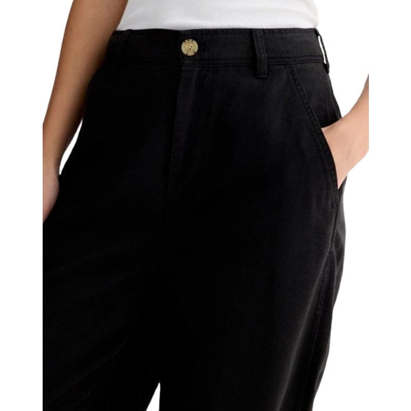 EVERLANE Women's The Relaxed Chino Pants Size 2 Black Buttersoft Barrel Fit NWT