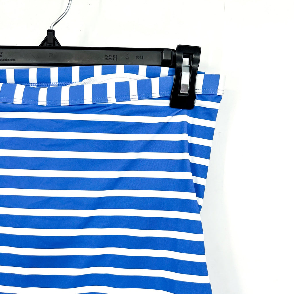 TOMMY BAHAMA Coastline Stripe Bandeau Tankini Top Medium Blue White NWT