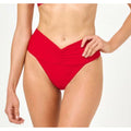 L*Space Eco Chic Repreve Bardot Bikini Bottom Large Lipstick Red NWT