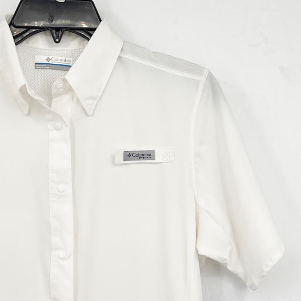 COLUMBIA Women's Tamiami II Short Sleeve Shirt Small White Sun Protection NWT