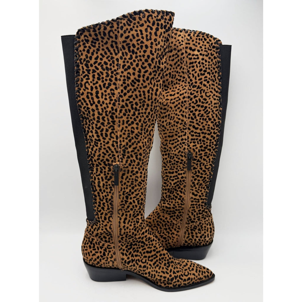 1.State Womens Sage Over the Knee Boots Size 6.5 EU 37 Brown Leopard NWOB