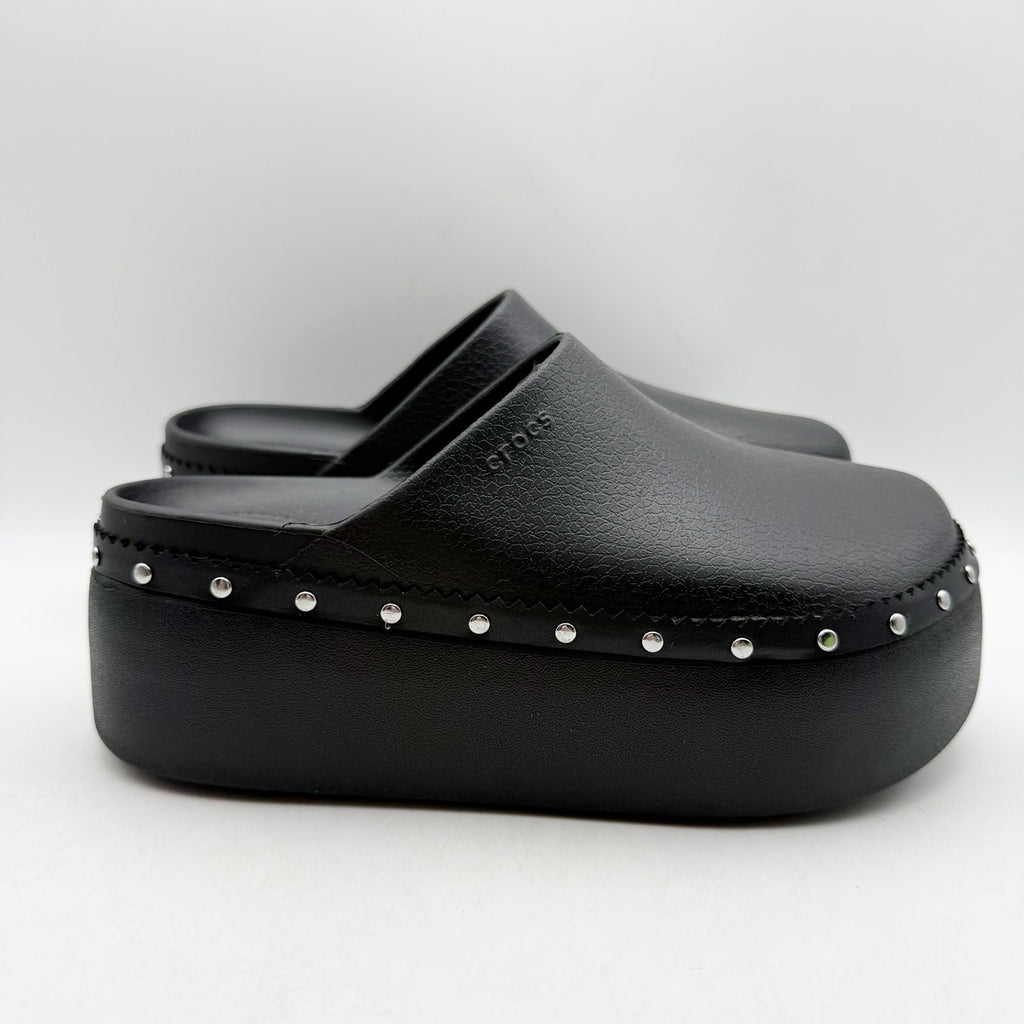 Crocs Womens Dylan Platform Clogs US 7 EU 37.5 Black Studded NIB