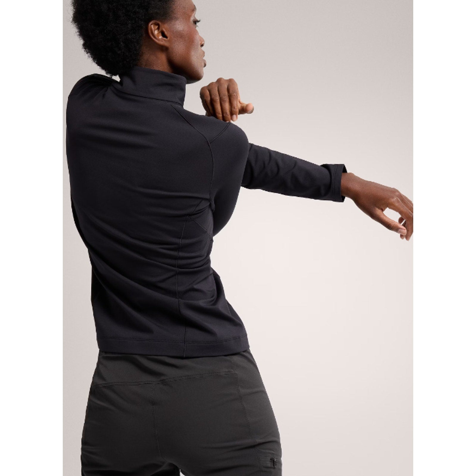 ARC'TERYX Women's Rho LT Zip Neck Sweatshirt XXL Black Long Sleeve NWT