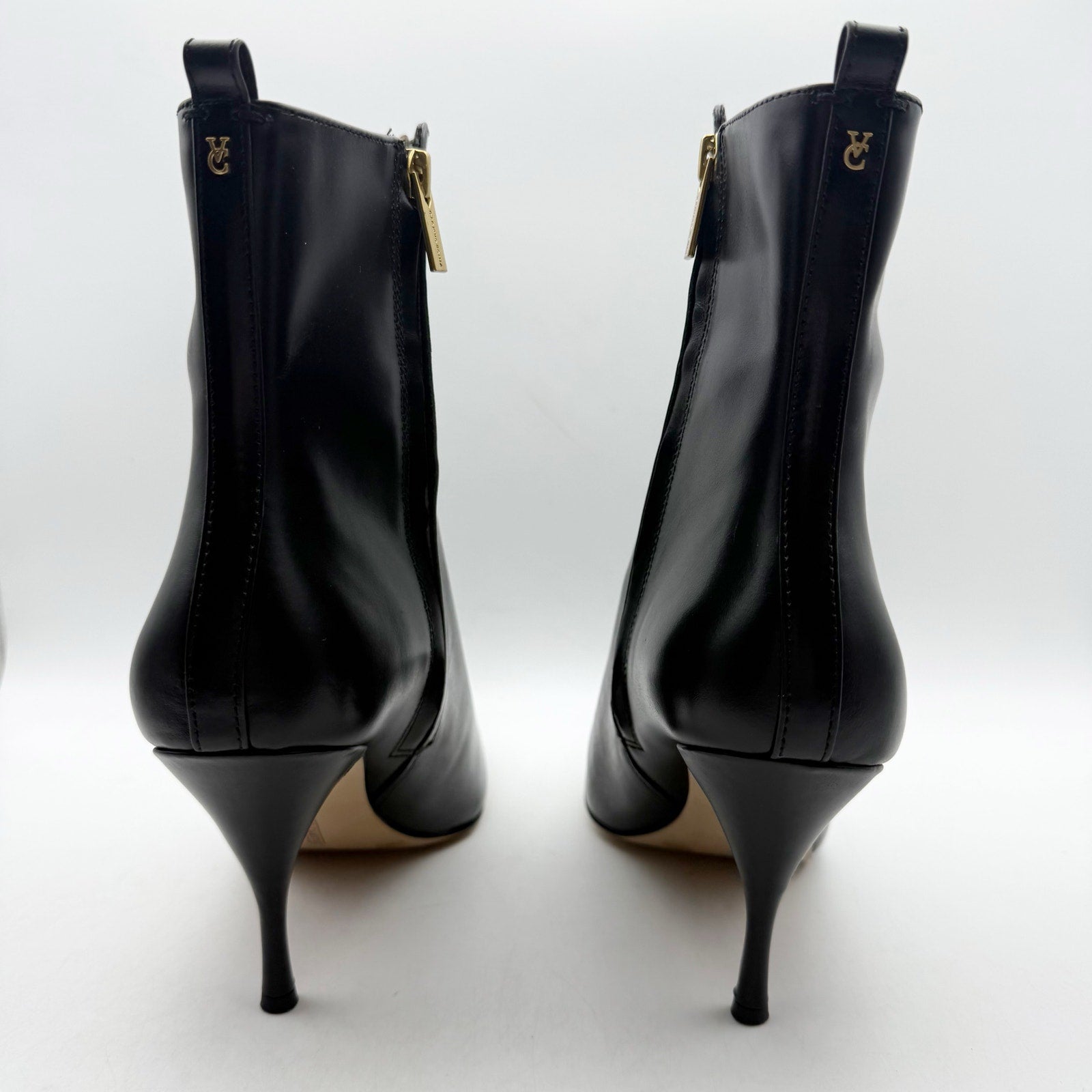 Vince Camuto Womens Poise Ankle Bootie US 9.5 M EU 41 Black Leather Heels NIB