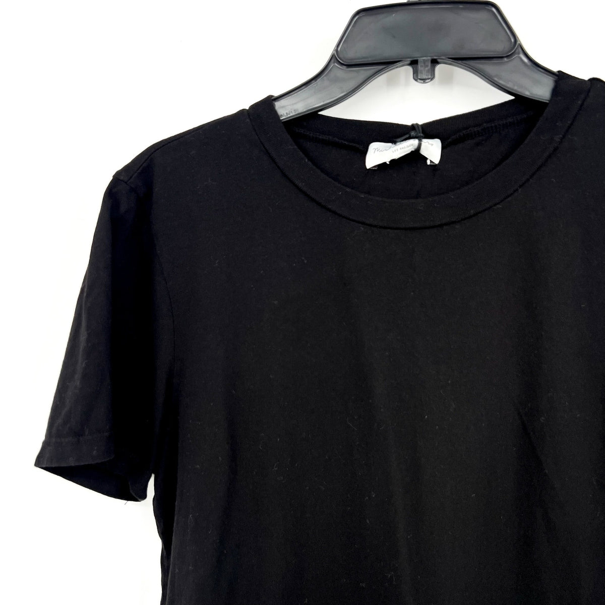 MICHAEL STARS Women's Becca Crew Neck Tee Small Black Cotton Short Sleeve NWT