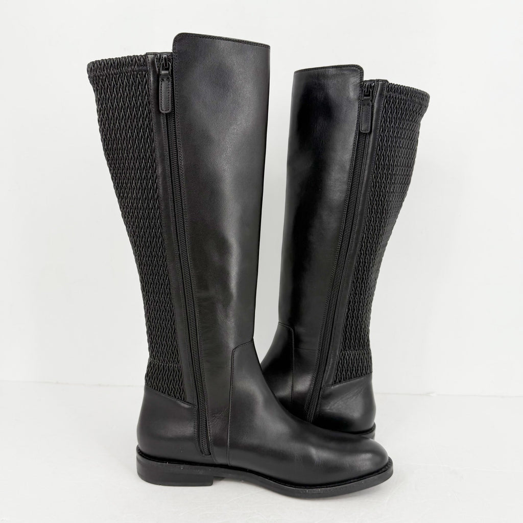 Cole Haan Womens Clover Knee High Boots US 7 M EU 37.5 Black Leather NWOB