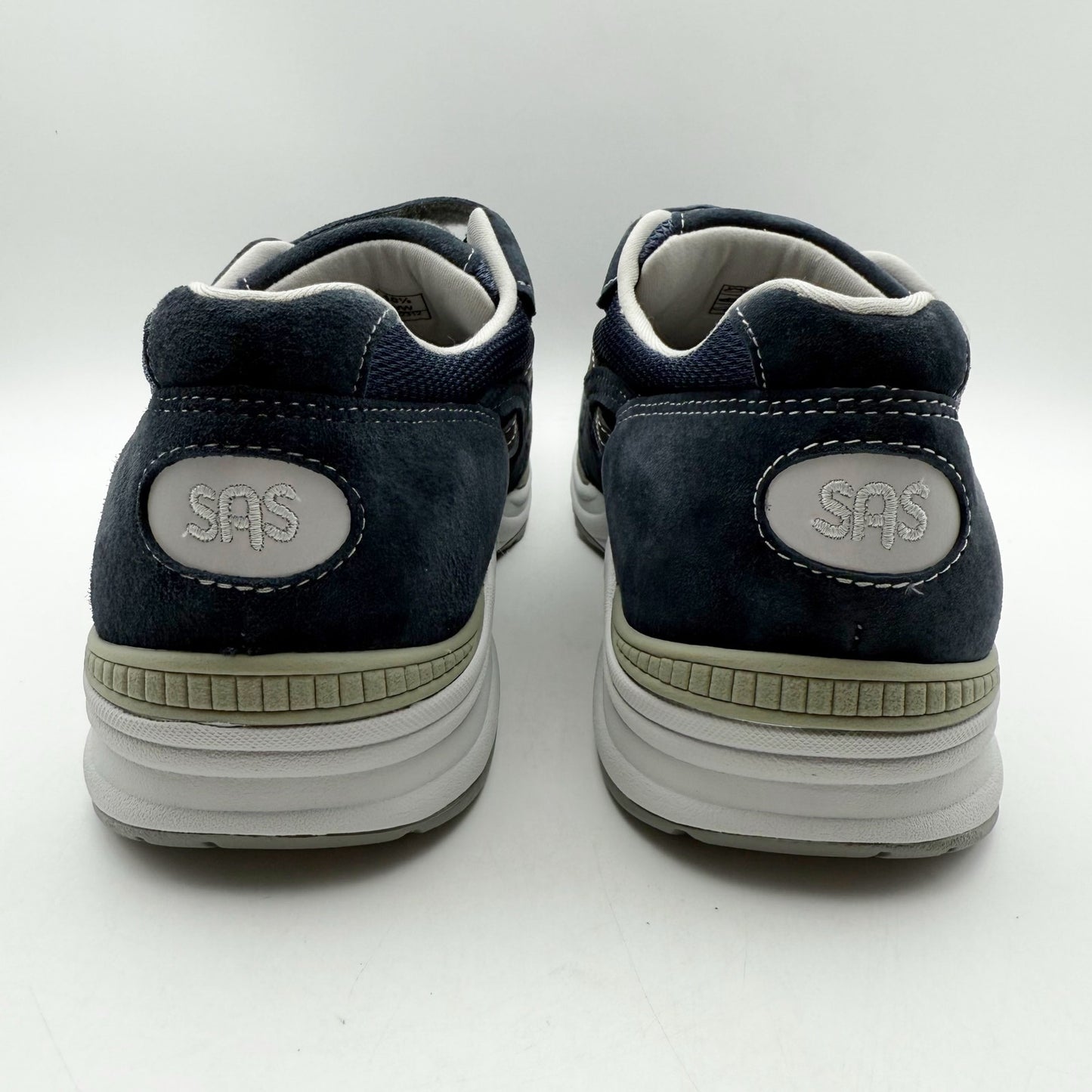 SAS Mens JV Mesh Walking Sneakers US 10.5 WW Blue Hook and Loop Suede NWOB