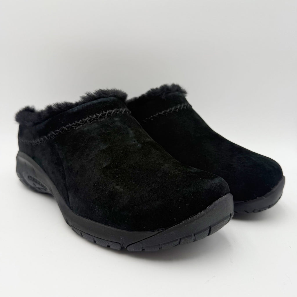 Merrell Womens Encore Ice 4 Clogs Size 9.5 EU 40.5 Black Suede Slip On NIB