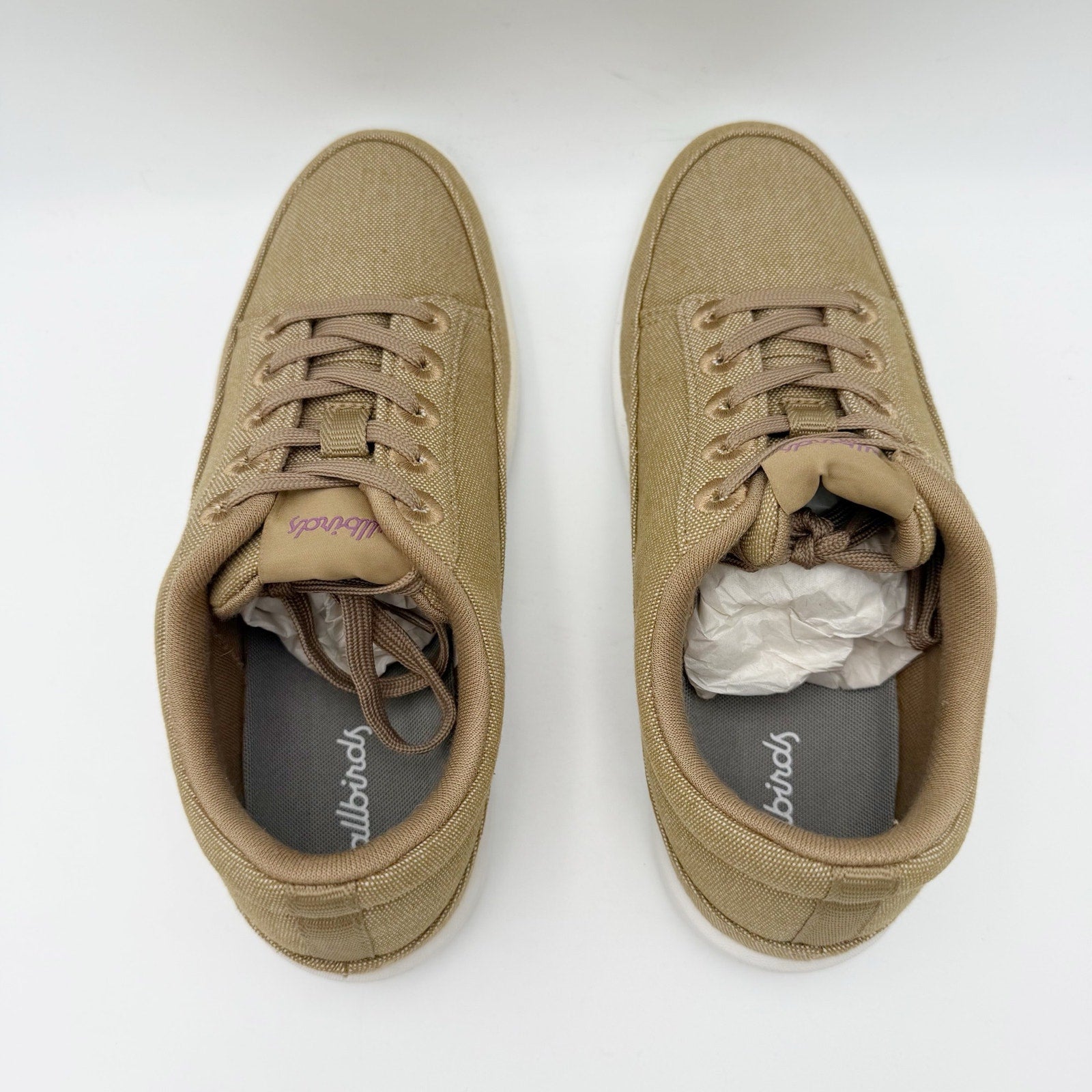 AllBirds Womens Canvas Pacer Sneakers US 7 EU 37 Beige Brown NIB