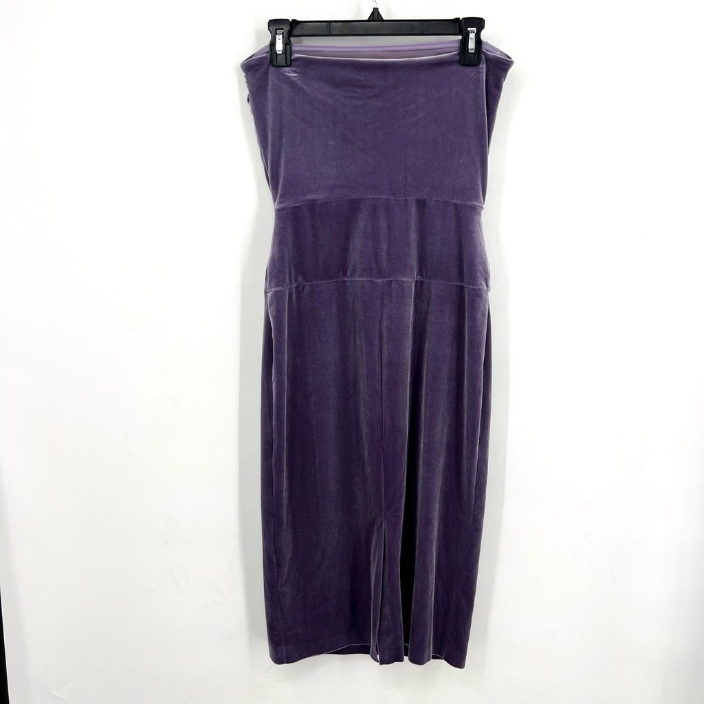 Norma Kamali Velvet Strapless Dress Medium 38 Powder Purple Knee Length NWT