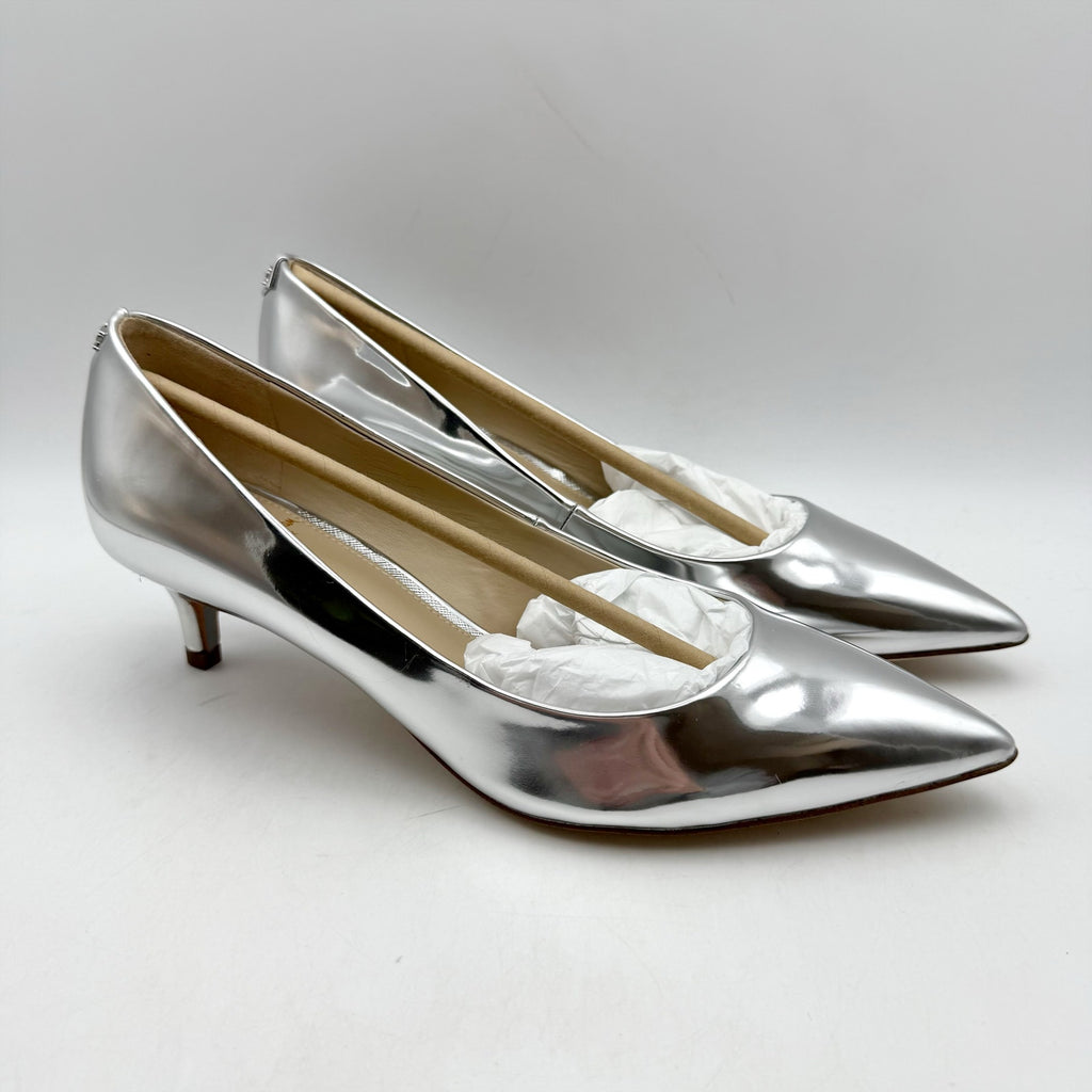 Sam Edelman Womens Dori Pumps Size 8.5 M EU 39 Silver Leather Heels NIB