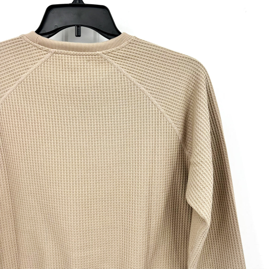 TOAD & CO Womens Bitterroot Sweatshirt Small Twine Beige Waffle Long Sleeve NWT