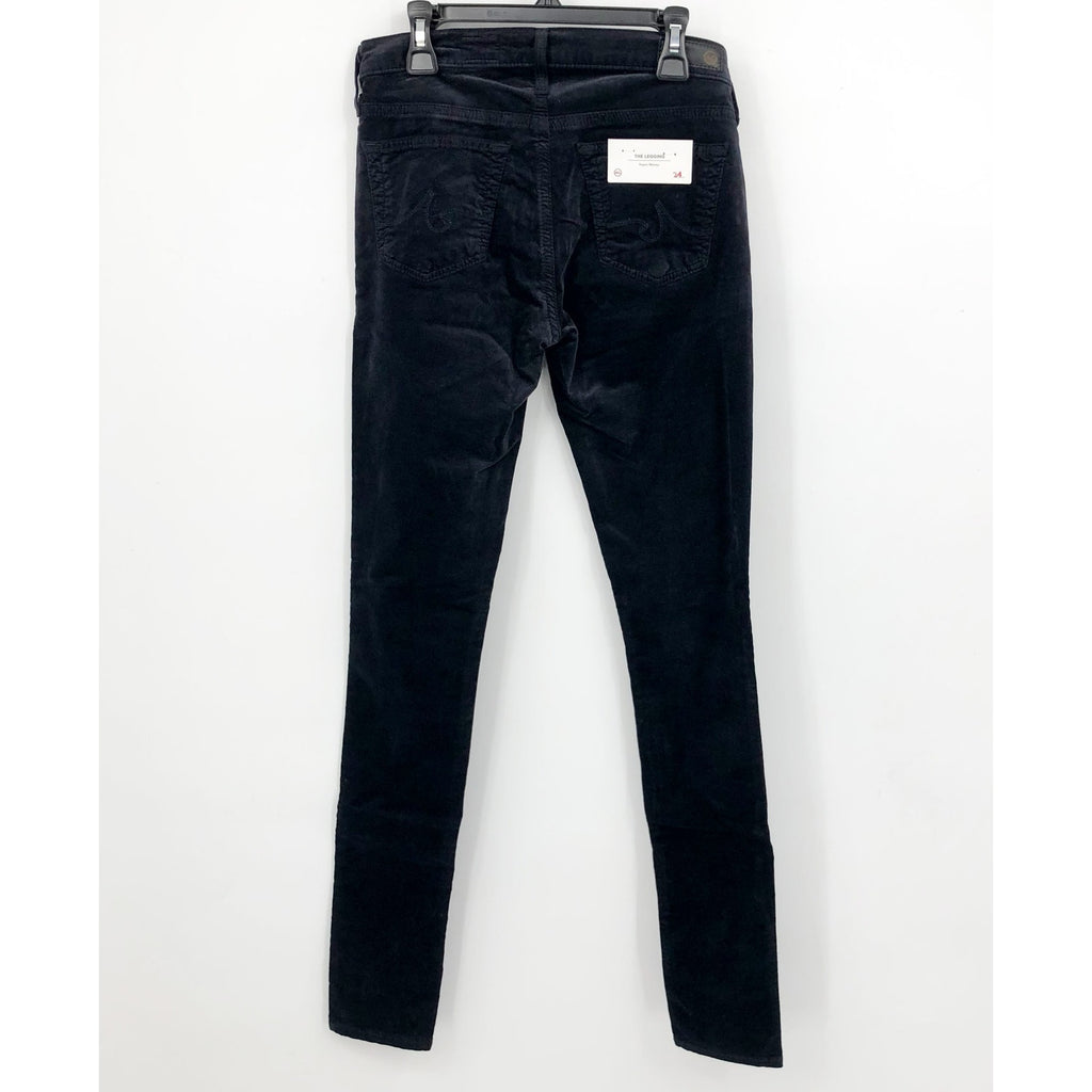 AG ADRIANO GOLDSCHMIED The Legging Velvet Jeans 24R US 00 Black Skinny NWT