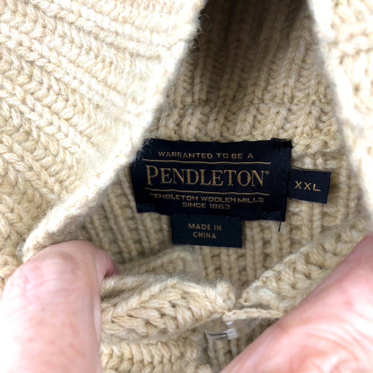 PENDLETON The Original Westerley Sweater XXL Tan Brown Full Zip Cardigan NWOT