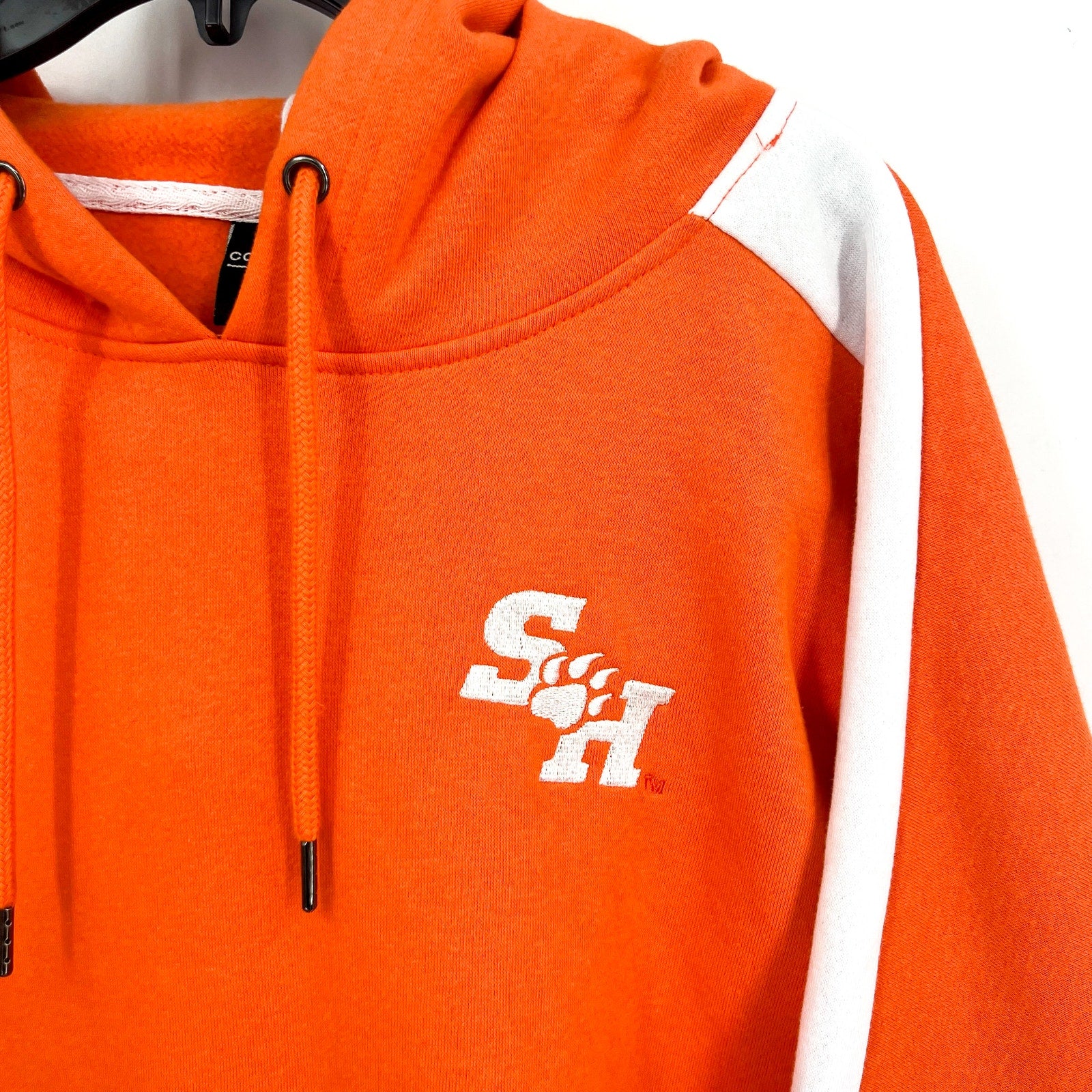 COLOSSEUM Womens Sam Houston State Stripe Pullover Hoodie XL Orange White NWT