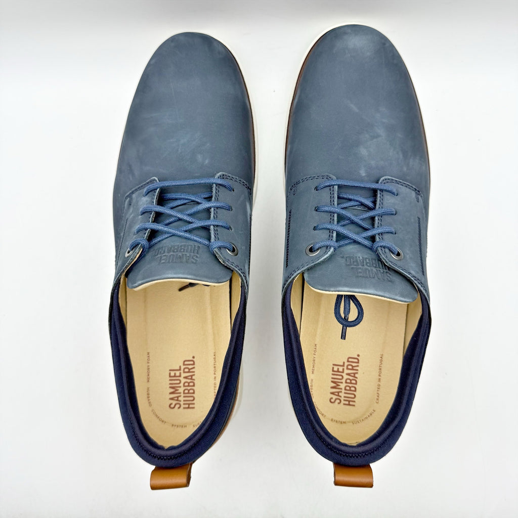 Samuel Hubbard Mens Rafael Lace Up Sneakers US 11.5 Wide Blue Navy Nubuck NWOB