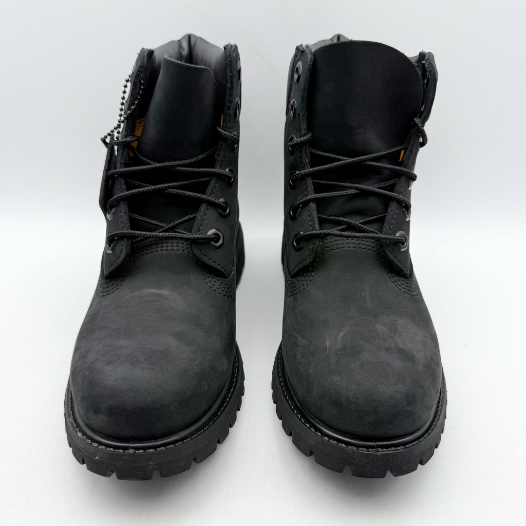 Timberland Premium Womens 6" Ankle Boots US 6.5 Black Nubuck Leather WP NIB