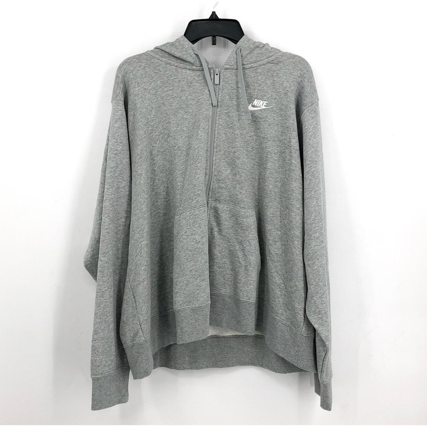 NIKE Womens Sportswear Club Fleece Full-Zip Hoodie 2X Grey Sweatshirt NWT