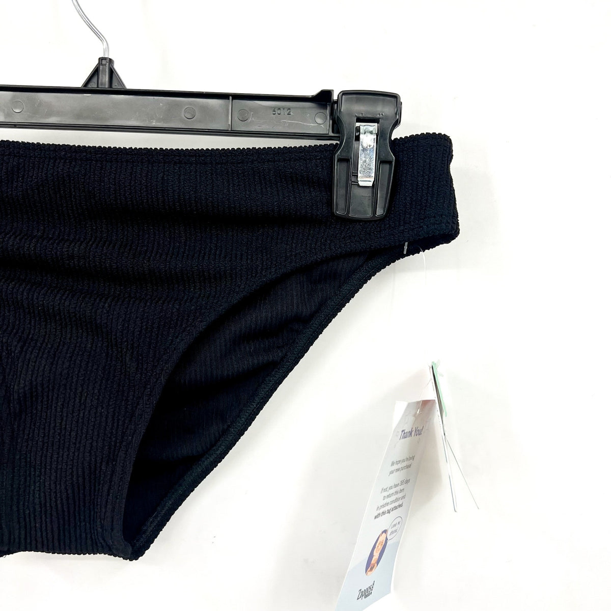 SUNSETS X Pacifica Women's Penny Hipster Bikini Bottom Large Black Rib NWT